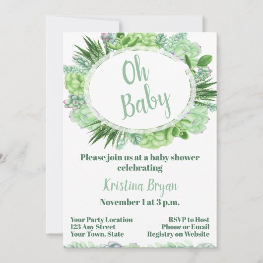 Invitation de Baby shower réussie (Devant)