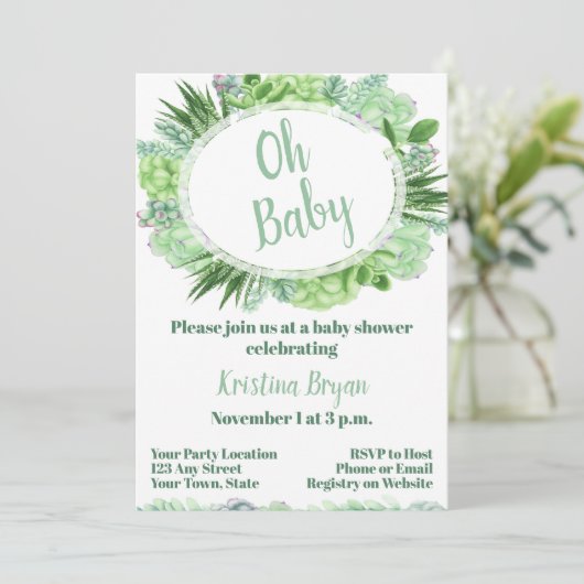 Invitation de Baby shower réussie (Debout devant)