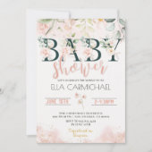 Invitation de Baby shower Rose (Devant)