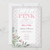 Invitation de Baby shower rose (Devant)