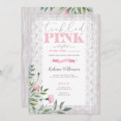 Invitation de Baby shower rose (Devant / Derrière)