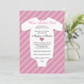 Invitation de Baby shower rosé (Debout devant)