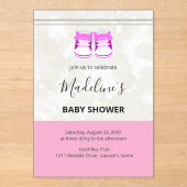 Invitation de Baby Shower Rose – Bébé Fille Person (Recto)