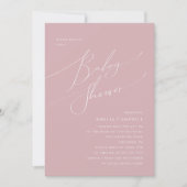 Invitation de Baby shower Rose Dusty (Devant)
