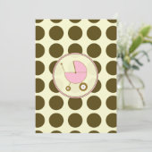 Invitation de Baby shower rose et Brown (Debout devant)