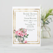 Invitation de Baby Shower Rose et Vert (Debout devant)