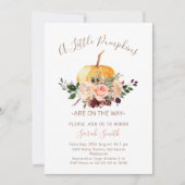 Invitation de Baby shower rose Floral Little Citro (Devant)