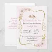 Invitation de baby shower rose gold princesse (Devant / Derrière)