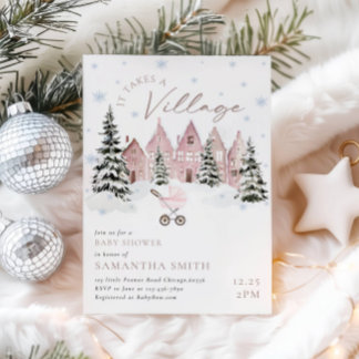 Invitation de Baby Shower Rose Il Faut Tout Un Vil