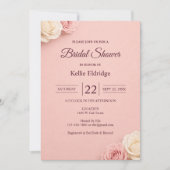 Invitation de Baby Shower Rose Pâle (Devant)