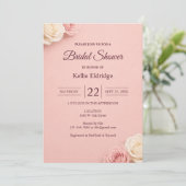 Invitation de Baby Shower Rose Pâle (Debout devant)