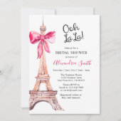 Invitation de Baby Shower Rose Paris (Devant)