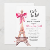 Invitation de Baby Shower Rose Paris (Devant / Derrière)