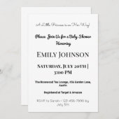 Invitation de Baby shower rose pour une fille (Devant / Derrière)