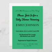 Invitation de Baby shower rose pour une fille (Devant / Derrière)