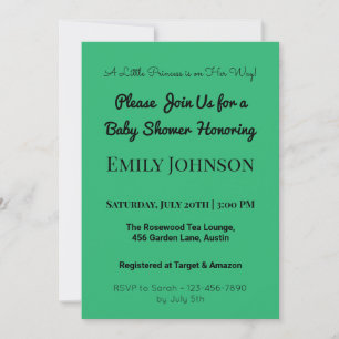 Invitation de Baby shower rose pour une fille
