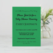Invitation de Baby shower rose pour une fille (Debout devant)