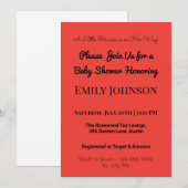 Invitation de Baby shower rose pour une fille (Devant / Derrière)