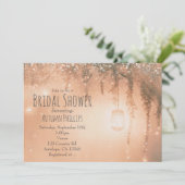 Invitation de Baby Shower Rose Rêveuse Forêt Rusti (Debout devant)