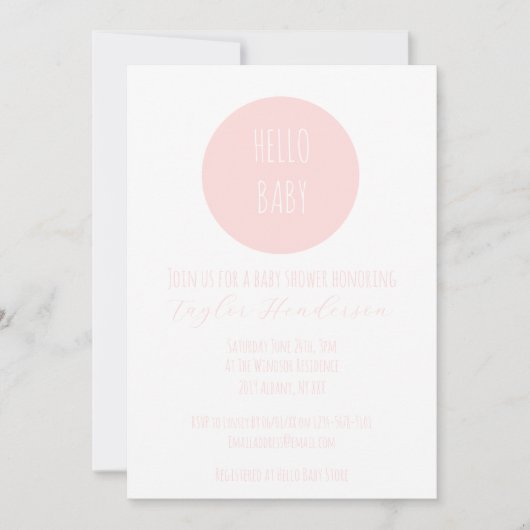 Invitation de Baby shower rose vif moderne (Devant)