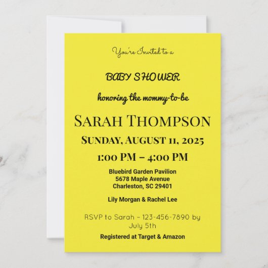 Invitation de Baby shower rose vif pour un garçon (Devant)