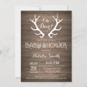 Invitation de Baby shower Rustic Deer Antler (Devant)