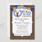 Invitation de Baby shower Rustic Deer Buck, Boy Bl (Devant)