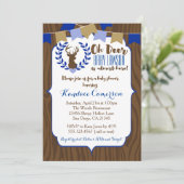 Invitation de Baby shower Rustic Deer Buck, Boy Bl (Debout devant)