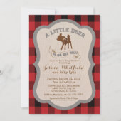 Invitation de Baby Shower Rustique Cerf (Devant)