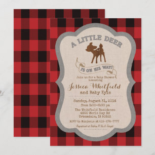 Invitation de Baby Shower Rustique Cerf