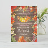 Invitation de Baby shower Rustique Citrouille Fall (Debout devant)