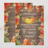 Invitation de Baby shower Rustique Citrouille Fall (Devant / Derrière)