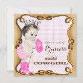 Invitation de Baby shower rustique Cowgirl (Devant)