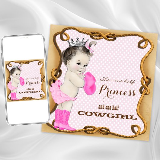 Invitation de Baby shower rustique Cowgirl