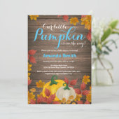 Invitation de Baby Shower Rustique d'Automne pour (Debout devant)