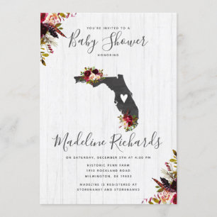 Invitation de Baby Shower Rustique de l'État de Fl