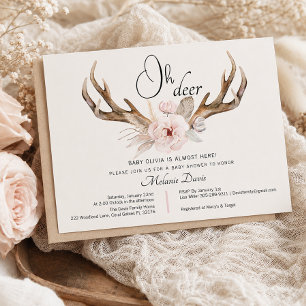 Invitation de Baby Shower Rustique en Bois – Aquar