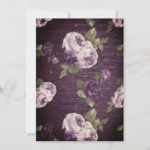 Invitation de Baby shower Rustique Floral Violet (Dos)