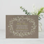 Invitation de Baby shower Rustique Floral Wreath & (Debout devant)