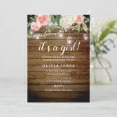 Invitation de baby shower rustique florale pour ja (Debout devant)