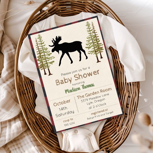 Invitation de Baby Shower Rustique Garçon Ourse