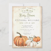 Invitation de baby shower Rustique Petit citrouill (Devant)