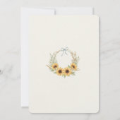 Invitation de Baby Shower Rustique Tournesol (Dos)