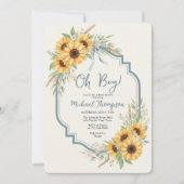 Invitation de Baby Shower Rustique Tournesol (Devant)