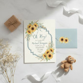Invitation de Baby Shower Rustique Tournesol