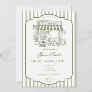 Invitation de Baby Shower Sage Green Cafe Bebe Kit