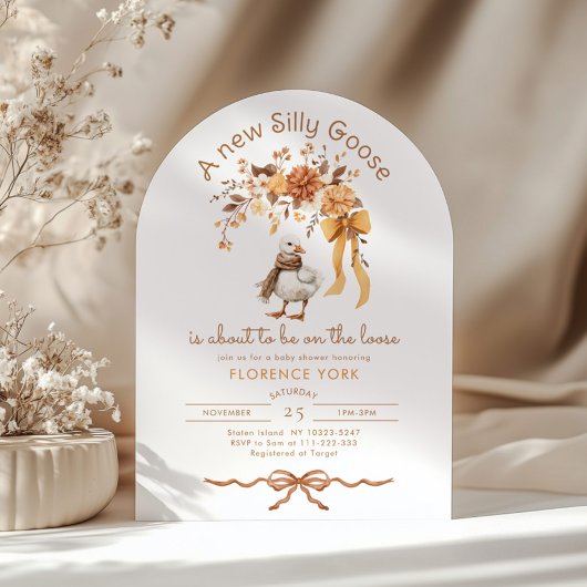 Invitation de baby shower Silly Goose Fall Arch