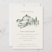 Invitation de Baby shower Sketch Mountain Pine ver (Devant)