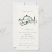 Invitation de Baby shower Sketch Mountain Pine ver (Devant)