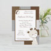 Invitation de Baby shower Snicker Doodle Giraffe (Debout devant)